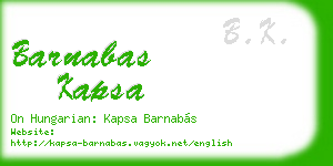 barnabas kapsa business card