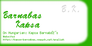 barnabas kapsa business card